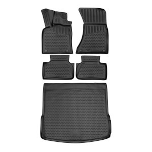 Porsche Macan 3D Floor-Trunk Mats - Omac - Black - 2015-2025